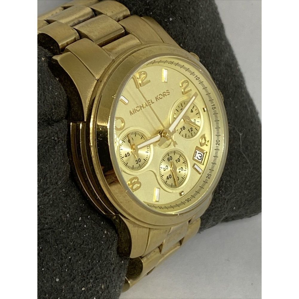 Michael Kors MK5055 Unisex Gold Stainless Steal Analog Dial Quartz Watch GE445 - Picture 5 of 12
